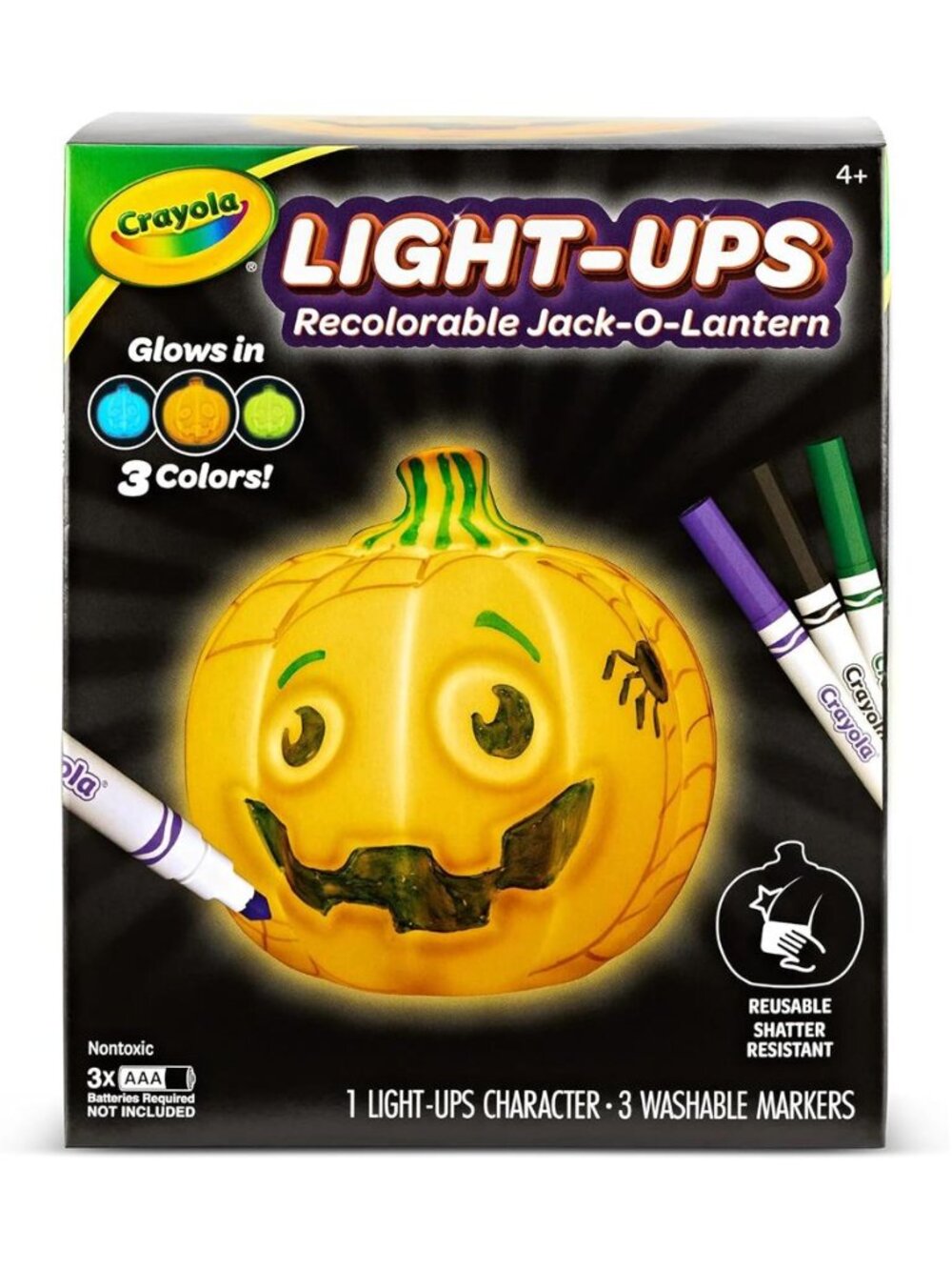 Crayola Light-Ups - Jack-O-Lantern, Reusable Light Up Pumpkin Toy, Halloween
